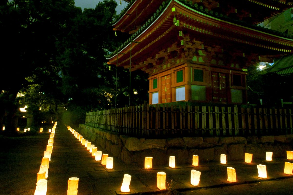 Hakata Lantern Festival at Tochoji Temple In Fukuoka